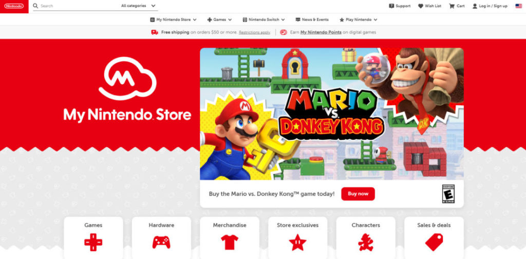 Главная страница Nintendo-eShop